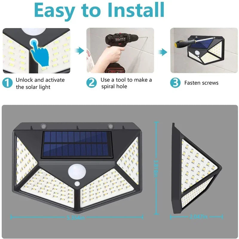 Lampara LED Solar Inalambricas Para Exteriores