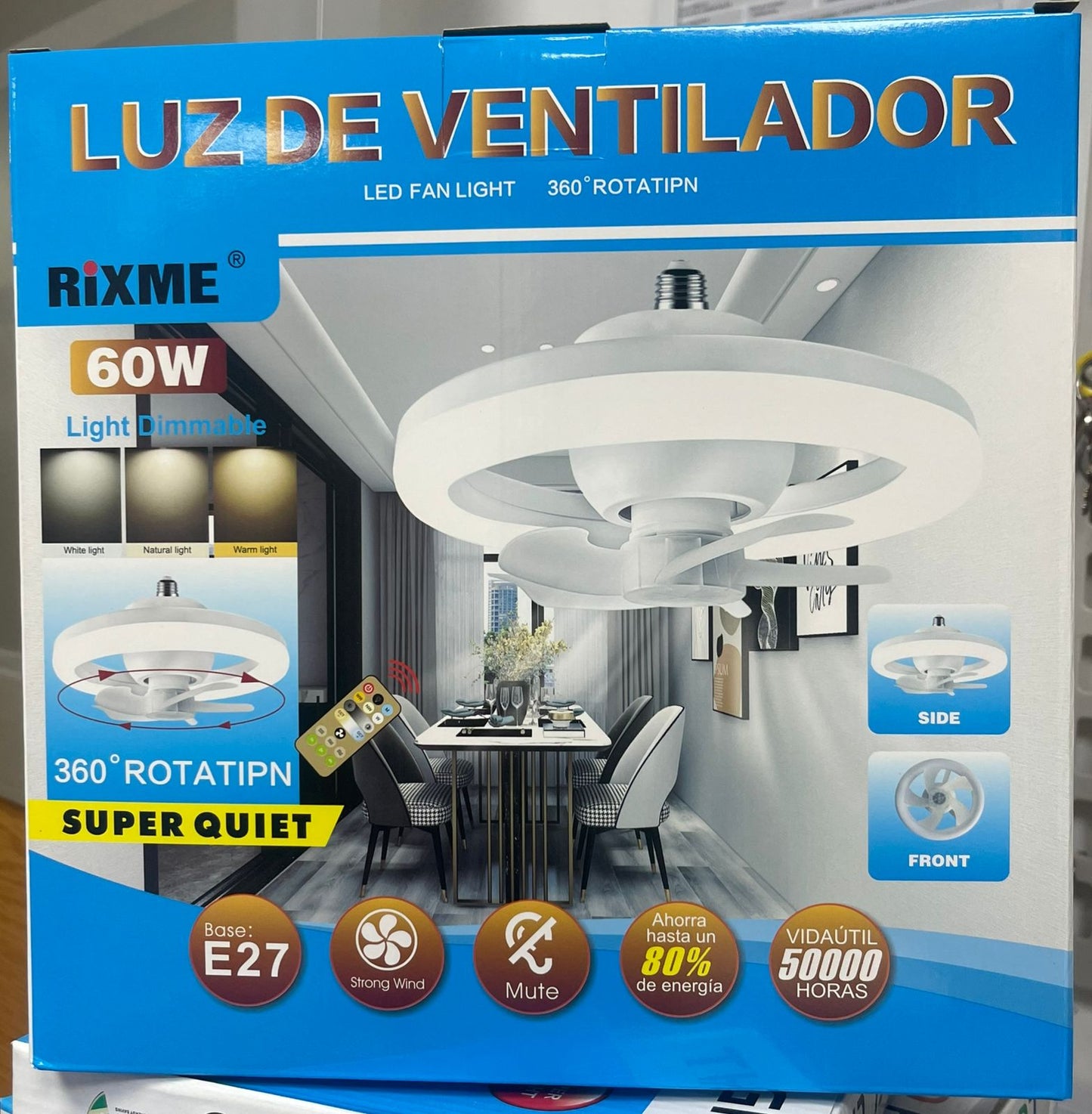 Ventilador Con Ampolleta Potente 60W